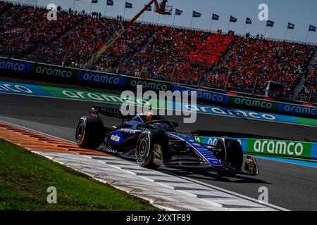 RENNSTRECKE ZANDVOORT, NIEDERLANDE - 25. AUGUST: Logan Sargeant, Williams Racing aus den USA während des Großen Preises der Niederlande auf dem Rennstrecke Zandvoort am Sonntag, 25. August 2024 in Zandvoort, Niederlande. (Foto: Michael Potts/BSR Agency) Credit: Michael Potts/Alamy Live News Stockfoto