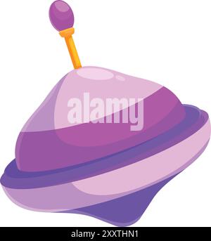 Violettes und rosafarbenes Spielzeug, das sich auf weißem Hintergrund dreht Stock Vektor