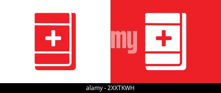 Medizinisches Buch Symbol lineare Vektorgrafik Zeichen oder Symbolsatz für Web-App-ui Stock Vektor