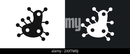 Mikrobe-Symbol lineares Vektorgrafik Zeichen oder Symbolsatz für Web-App-ui Stock Vektor