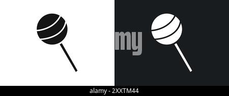 Lollipop-Symbol lineares Vektorgrafik Zeichen oder Symbolsatz für Web-App-ui Stock Vektor