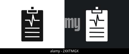 Medizinisches Clipboard Form Symbol lineares Vektorgrafik Zeichen oder Symbolsatz für Web App ui Stock Vektor