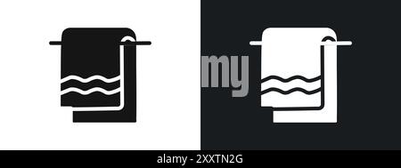Handtuchsymbol lineares Vektorgrafik Zeichen oder Symbolsatz für Web-App-ui Stock Vektor
