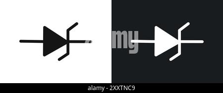 Symbol für Zener-Diode lineare Vektorgrafik oder Symbolsatz für Web-App-ui Stock Vektor