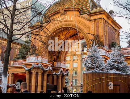 Eintritt zum Tivoli zur weihnachtszeit in Kopenhagen, Dänemark Stockfoto