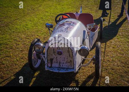 Firmat, Argentinien. August 2024. Ein Auto im Taylor Swift-Stil nahm an dem Wettbewerb Teil. Der dritte Cyclekarts-Wettbewerb im Carlota Joubin Park fand in Firmat, Santa Fe, Argentinien statt. Quelle: SOPA Images Limited/Alamy Live News Stockfoto