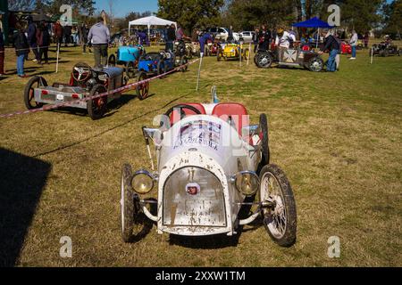 Firmat, Argentinien. August 2024. Ein Auto im Taylor Swift-Stil nahm an dem Wettbewerb Teil. Der dritte Cyclekarts-Wettbewerb im Carlota Joubin Park fand in Firmat, Santa Fe, Argentinien statt. (Foto: Patricio Murphy/SOPA Images/SIPA USA) Credit: SIPA USA/Alamy Live News Stockfoto