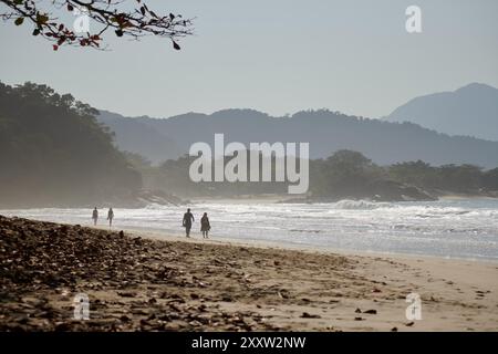 Paraty, Brasilien. August 2024. Sonniger Tag am Strand von Cachadaco im Dorf Trindade, Paraty, Rio de Janeiro, Brasilien, am 23. August, 2024. (Foto: Igor do Vale/SIPA USA) Credit: SIPA USA/Alamy Live News Stockfoto