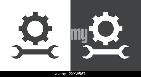 Symbol für das Konstruktionswerkzeug flach in Schwarz-weiß-Umrissvektor festgelegt Stock Vektor