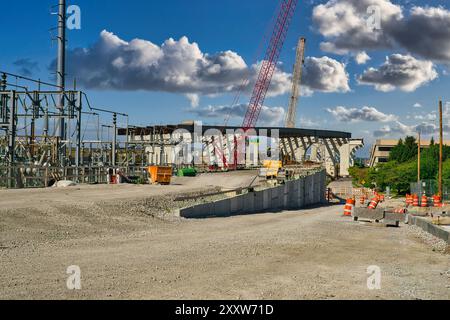 Brückenbau der I70 I71 in der Innenstadt von Columbus Ohio Stockfoto