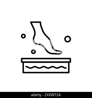 Foot Soak Icon Flat Set in schwarz-weiß Farbe Umrissvektor Stock Vektor