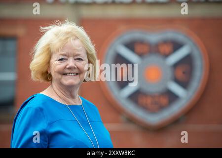 Porträts der schottischen Geschäftsfrau Ann Budge im Tynecastle Stadium, Edinburgh. Die Heimat des Heart of Midlothian Football Club, H Stockfoto