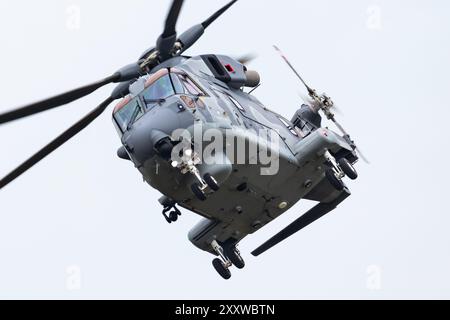 Radom, Polen - 25. August 2023: Polnische Marine Leonardo AgustaWestland AW101 Merlin Transporthubschrauber. Luftfahrt- und Militärrotorboote. Stockfoto