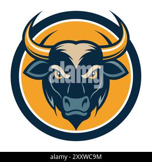 Bull-Logo im Kreis Stock Vektor