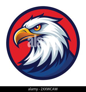 Angry Eagle Logo Im Kreis Stock Vektor
