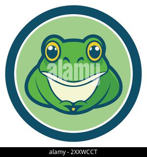 Frosch-Logo im Kreis Stock Vektor