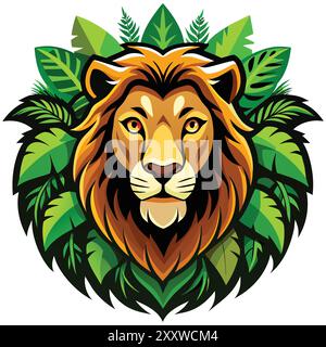 Logo Auf Der Vorderseite Des Löwen Stock Vektor