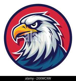Eagle Side Face Logo In Circle Stock Vektor