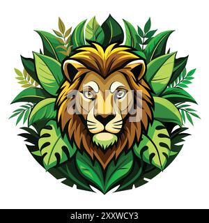 Das Lion Front Face Logo Stock Vektor