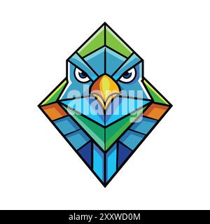 Ein modernes Vogel-Logo mit geometrischem Stil Stock Vektor