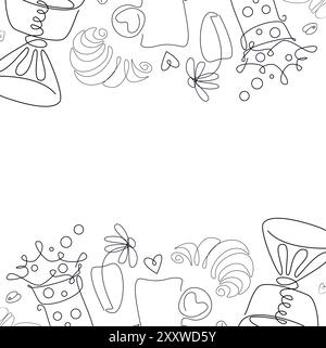 Durchgehende Einzeilenzeichnung von Kaffeebohnen. Geröstete Kaffeebohnen Linie Art Vektor Illustration. Bearbeitbare Kontur. Stock Vektor