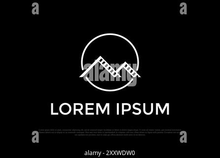 Mountain Film Hill Strip für Film Kino Production Studio Logo Design Vektor Stock Vektor