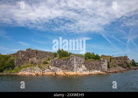 Die Festung Suomenlinna, UNESCO-Weltkulturerbe, in ISO Mustasaari, Helsinki, Finnland Stockfoto