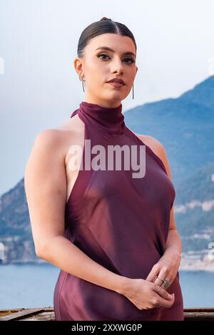 Vico Equense, Italien. Juli 2024. Giovanna Sannino nimmt am Photocall des 14. Social World Film Festivals 2024 Teil. Quelle: SOPA Images Limited/Alamy Live News Stockfoto