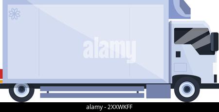 Gekühlter Lkw für den Transport von Tiefkühlwaren, um Frische und Qualität während des Transports zu gewährleisten Stock Vektor