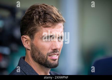 Viborg, Dänemark. August 2024. Viborgs Trainer Jakob Poulsen während des Superliga-Spiels zwischen Viborg FF und Lyngby Boldklub in der Energi Viborg Arena in Viborg, Montag, 26. August 2024. (Foto: Bo Amstrup/Ritzau Scanpix) Credit: Ritzau/Alamy Live News Stockfoto