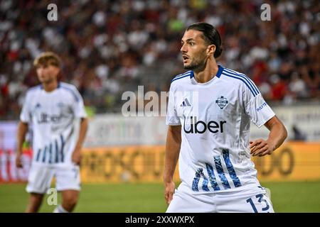 Alberto Dossena von Como 1907 während Cagliari Calcio vs Como 1907, italienisches Fußball-Serie A Spiel in Cagliari, Italien, 26. August 2024 Stockfoto