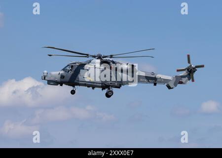 Royal Navy Wildcat fliegt am 19. Juli 2024 in der RAF Fairford, Gloucestershire, Großbritannien Stockfoto