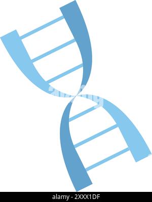 Blaue dna-Doppelhelix, die auf weißem Hintergrund rotiert, repräsentiert Genetik und biomedizinische Forschung Stock Vektor