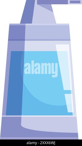 Spenderflasche mit blauer Flüssigseife ist perfekt für die Aufrechterhaltung der Handhygiene Stock Vektor