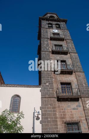 Der Kirchturm der „Iglesia de la Concepción“ in San Cristobal de La Laguna Stockfoto