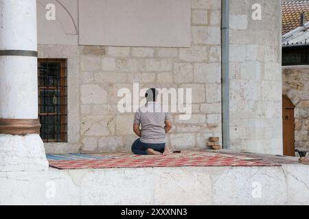 Bascarsija Moschee in Bascarsija Alter Basar, Sarajevo, Bosnien Stockfoto