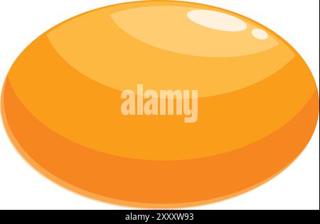 Die helle orangefarbene Kugel leuchtet mit Licht von oben auf weißem Hintergrund Stock Vektor