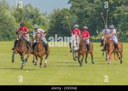 Polo-Spieler beim Polo & Genussfestival im Rhein Polo Club Düsseldorf, im Juni 2024 in Willich Stockfoto