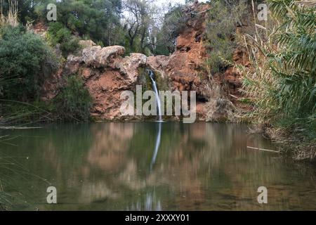 Wasserfall Pego do Inferno in Tavira Algarve, Portugal, Europa Stockfoto