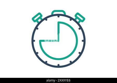 Stoppuhr-Symbol. Liniensymbolstil. Symbol für Effizienz. Vektorillustration für Produktivitätselemente Stock Vektor