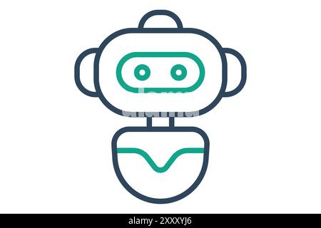 Robotersymbol. Liniensymbolstil. Symbol für künstliche Intelligenz. Vektorillustration für Technologieelemente Stock Vektor
