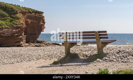 Bank- und Kieselstrand, otterton Leiste in Richtung Lyme Bay, Budleigh Salterton, Jurassic Coast, Devon, UK suchen Stockfoto