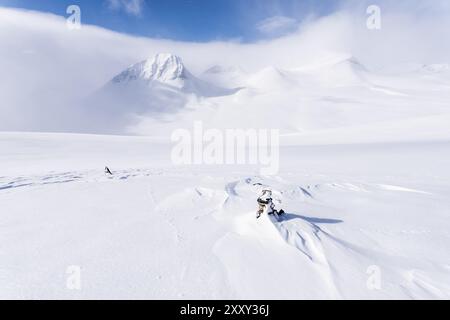 Winterlandschaft, Stuor Reaiddavaggi, Norrbotten, Lappland, Schweden, März 2017, Europa Stockfoto