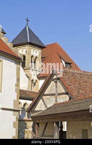 Teilweiser Blick auf das Schloss Comburg bei der Schwäbischen Halle Stockfoto