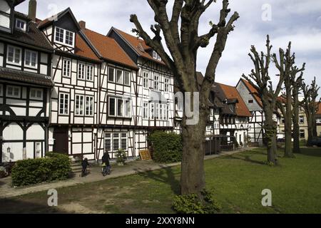 Häuser auf dem Friedhof in Lemgo Stockfoto