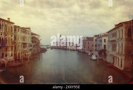 Bild im Retro-Stil des Grand Canal in Venedig, Italien, Europa Stockfoto