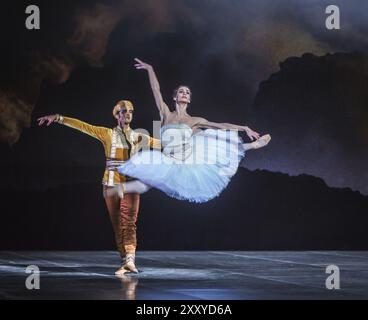 Marius Petipa brachte 1877 die Choreographie LA BAYADERE auf die Bühne in St. Petersburg. Glücklicherweise sind die Anmerkungen des Originals Prese Stockfoto