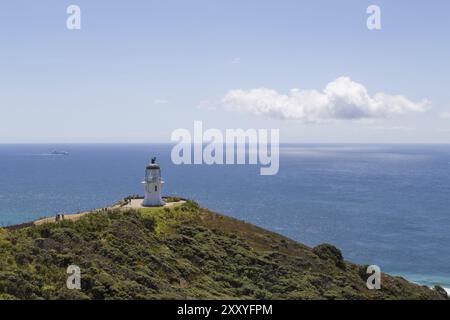 Foto des Leuchtturms am Cape Reinga auf der Nordinsel in Neuseeland Stockfoto