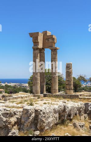 Akropolis von Rhodos auf Monte Smith Stockfoto