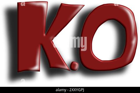 „K. O' Wort-Design auf weißem Hintergrund. Geeignet für Logos, Symbole und Aufkleber Stock Vektor
